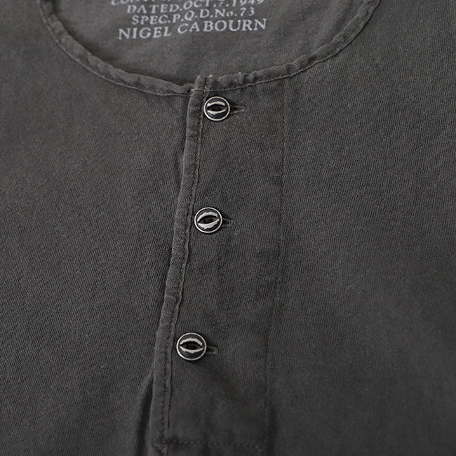 Nigel Cabourn ナイジェルケーボン 50s ピグメント ヘンリーネックTシャツ 80440021006 顔料染め 半袖Tシャツ メンズ