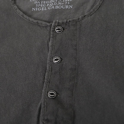 Nigel Cabourn ナイジェルケーボン 50s ピグメント ヘンリーネックTシャツ 80440021006 顔料染め 半袖Tシャツ メンズ