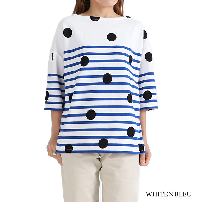 ORCIVAL オーシバル ラッセルフレンチセーラー ドット ボーダー ハーフスリーブTシャツ 6814 半袖Tシャツ (レディース)