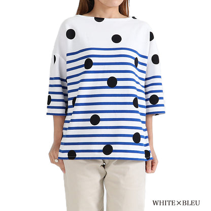 ORCIVAL オーシバル ラッセルフレンチセーラー ドット ボーダー ハーフスリーブTシャツ 6814 半袖Tシャツ (レディース)