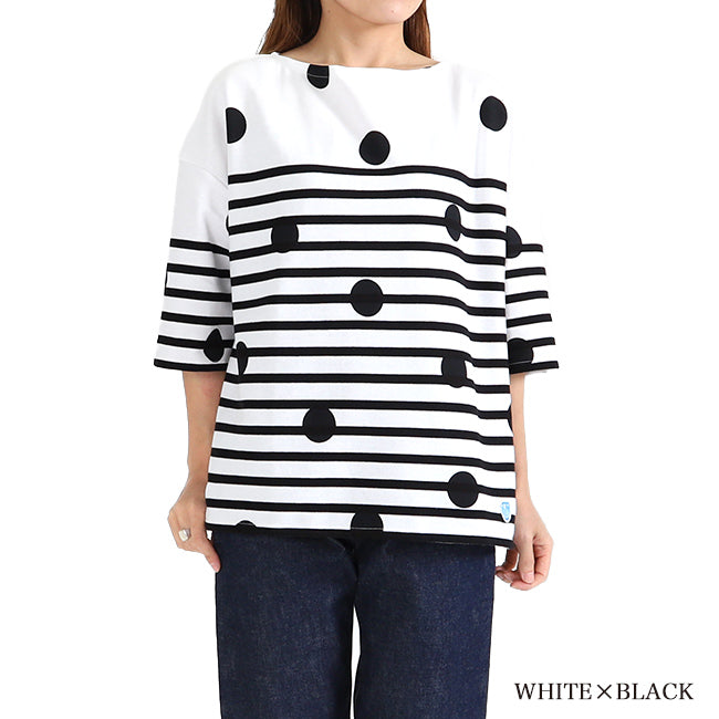 ORCIVAL オーシバル ラッセルフレンチセーラー ドット ボーダー ハーフスリーブTシャツ 6814 半袖Tシャツ (レディース)