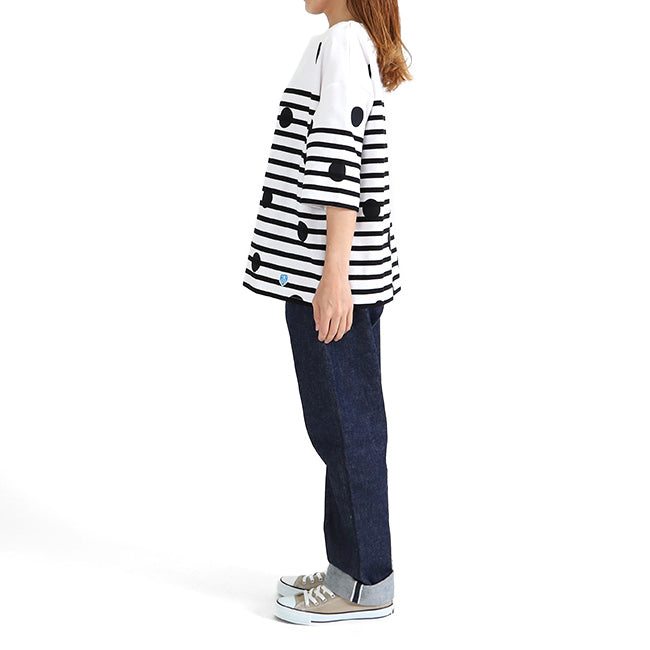 ORCIVAL オーシバル ラッセルフレンチセーラー ドット ボーダー ハーフスリーブTシャツ 6814 半袖Tシャツ (レディース)