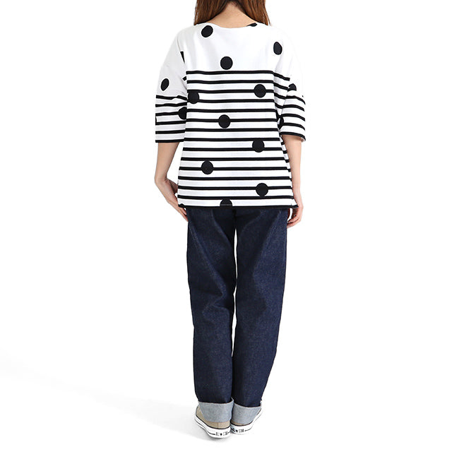 ORCIVAL オーシバル ラッセルフレンチセーラー ドット ボーダー ハーフスリーブTシャツ 6814 半袖Tシャツ (レディース)