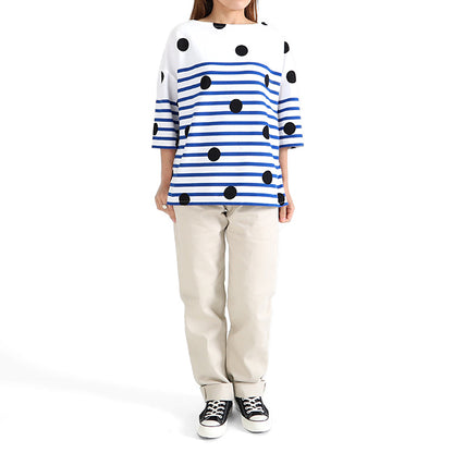 ORCIVAL オーシバル ラッセルフレンチセーラー ドット ボーダー ハーフスリーブTシャツ 6814 半袖Tシャツ (レディース)