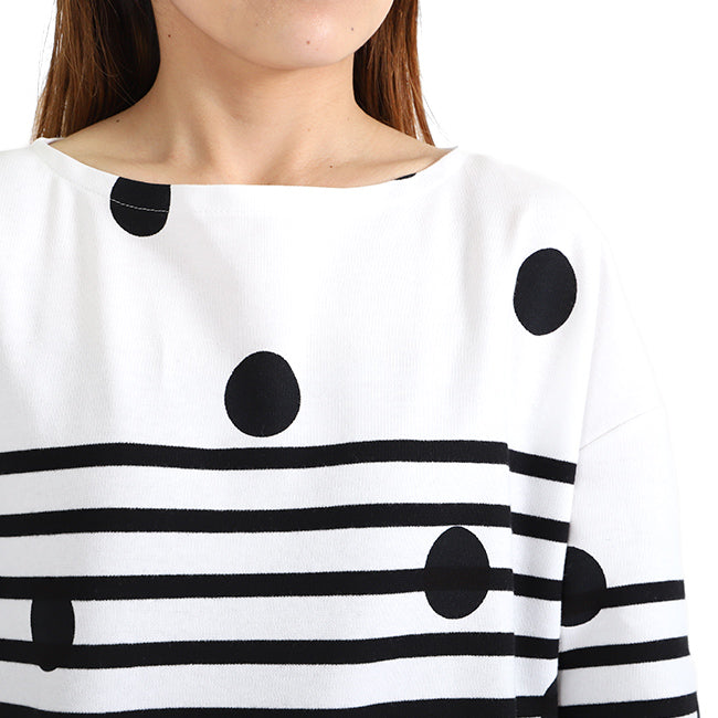 ORCIVAL オーシバル ラッセルフレンチセーラー ドット ボーダー ハーフスリーブTシャツ 6814 半袖Tシャツ (レディース)