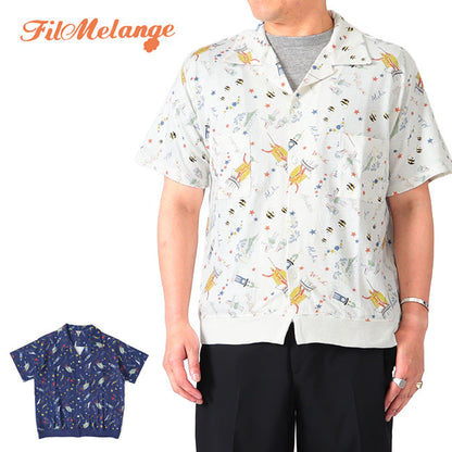 FilMelange フィルメランジェ LUCAS ルーカス 総柄 アロハシャツ 開襟シャツ オープンカラーシャツ (メンズ)