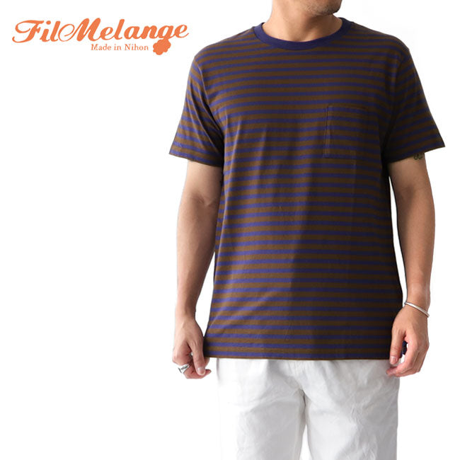 Filmelange フィルメランジェ BEN ベン 胸ポケット ボーダーTシャツ 半袖Tシャツ (メンズ)