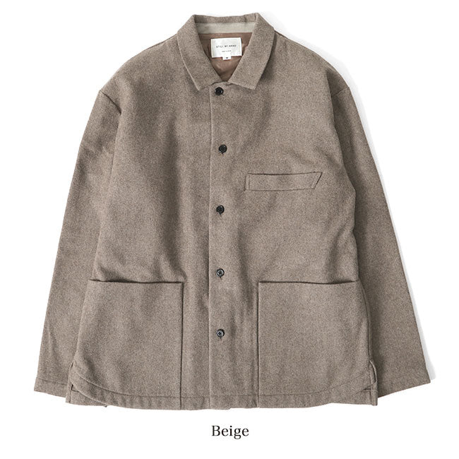 Still By Hand スティルバイハンド メルトン ワークジャケット BL0494 ウールジャケット メンズ