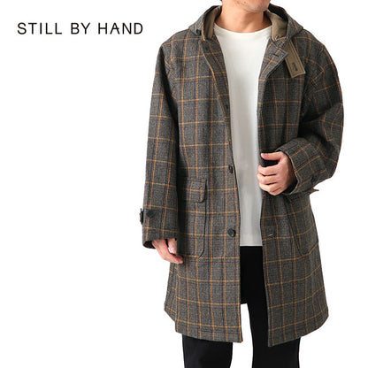 Still By Hand スティルバイハンド ツイードライク チェック フードコート CO0394 ダッフルコート メンズ