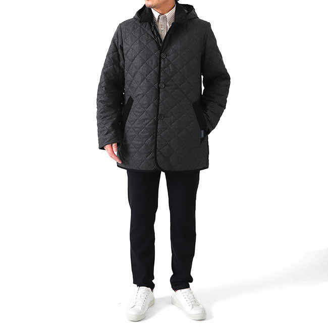 Add.限定モデル LAVENHAM ラベンハム デンストン フード付き キルティング ウールジャケット G192019 DENSTON MENS 20 メンズ