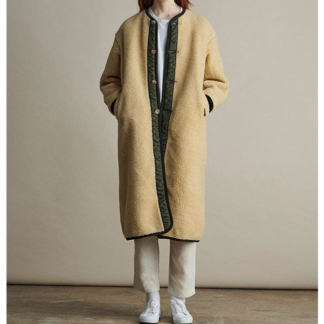 LAVENHAM ラベンハム シェルパ ボア ロングコート SLJ9123 ノーカラー レディース