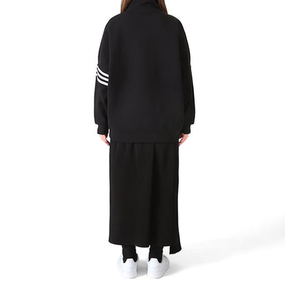 adidas アディダスオリジナルス アディカラー オーバーサイズ ハイネック スウェット IM1817 黒 トレーナー レディース