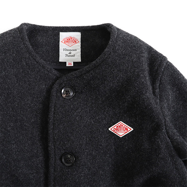 DANTON ダントン ウールモッサ カラーレス ジャケット JD-8903 ノーカラー ウールジャケット (レディース)
