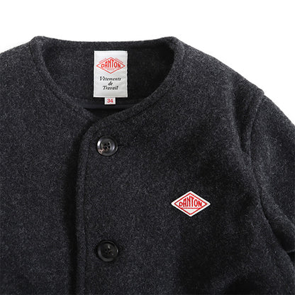 DANTON ダントン ウールモッサ カラーレス ジャケット JD-8903 ノーカラー ウールジャケット (レディース)