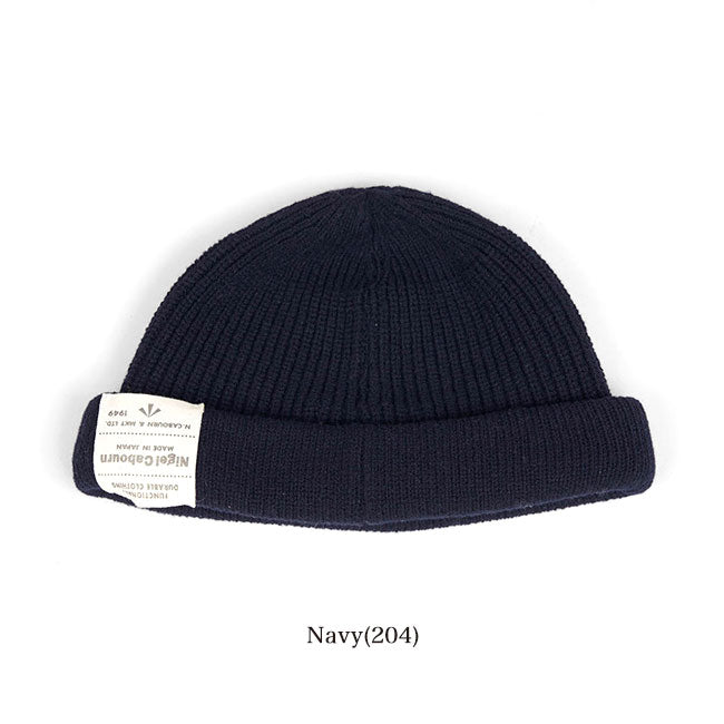 Nigel Cabourn ナイジェルケーボン ウール ラベルロゴ ショート ニットキャップ 80450066010 ビーニー 帽子 メンズ レディース