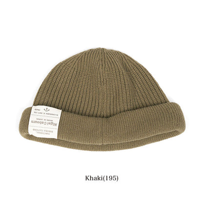 Nigel Cabourn ナイジェルケーボン ウール ラベルロゴ ショート ニットキャップ 80450066010 ビーニー 帽子 メンズ レディース