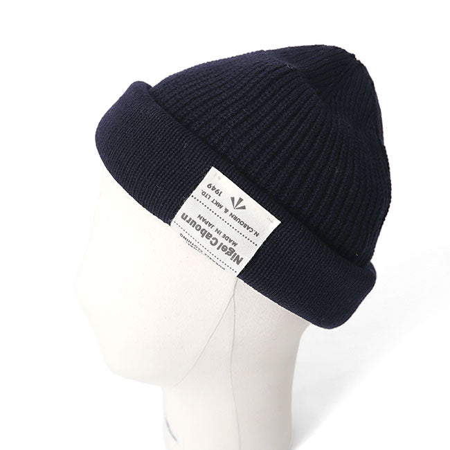 Nigel Cabourn ナイジェルケーボン ウール ラベルロゴ ショート ニットキャップ 80450066010 ビーニー 帽子 メンズ レディース