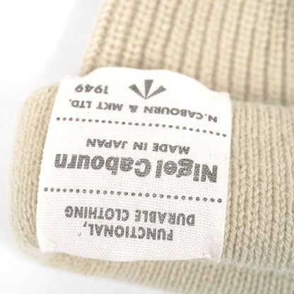 Nigel Cabourn ナイジェルケーボン ウール ラベルロゴ ショート ニットキャップ 80450066010 ビーニー 帽子 メンズ レディース