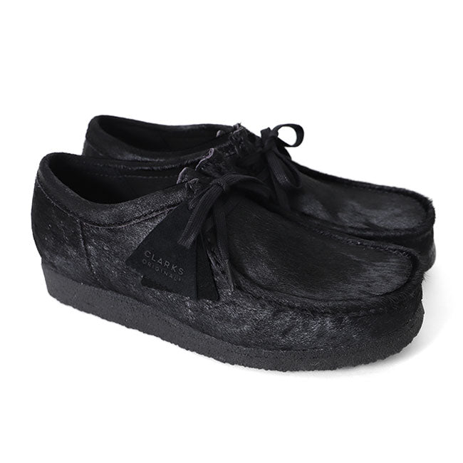 CLARKS クラークス Wallabee Hair On ワラビー ヘアーオン レザー モカシンシューズ 26174031 黒 スニーカー メンズ