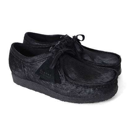 CLARKS クラークス Wallabee Hair On ワラビー ヘアーオン レザー モカシンシューズ 26174031 黒 スニーカー メンズ