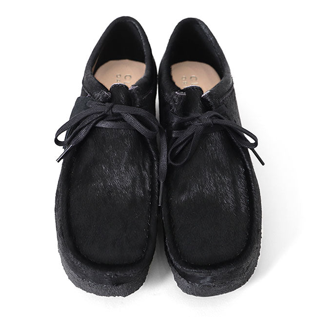 CLARKS クラークス Wallabee Hair On ワラビー ヘアーオン レザー モカシンシューズ 26174031 黒 スニーカー メンズ