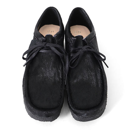 CLARKS クラークス Wallabee Hair On ワラビー ヘアーオン レザー モカシンシューズ 26174031 黒 スニーカー メンズ