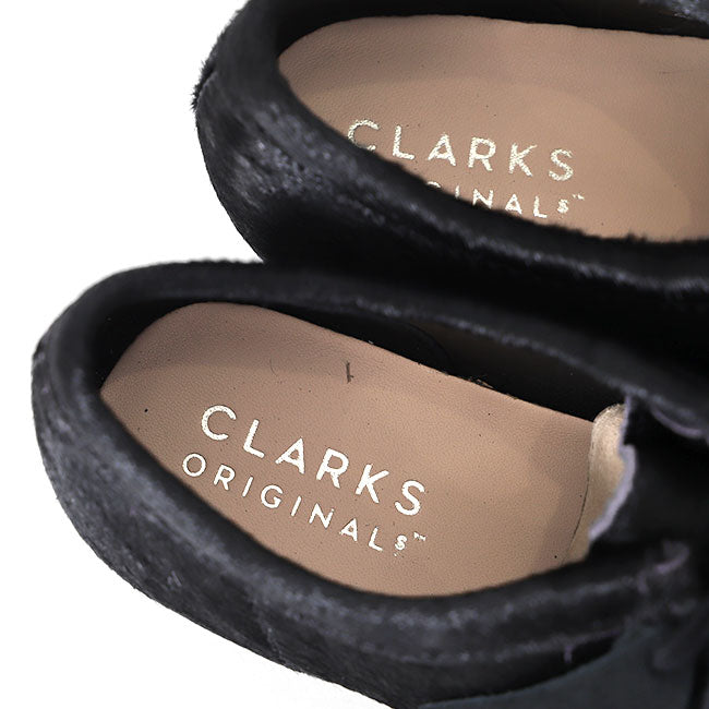 CLARKS クラークス Wallabee Hair On ワラビー ヘアーオン レザー モカシンシューズ 26174031 黒 スニーカー メンズ