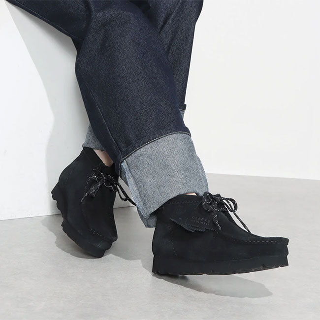 CLARKS クラークス Wallabee BT GTX ワラビーブーツ ゴアテックス スエードレザー モカシンシューズ 26168586 26179260 黒 スニーカー レディース
