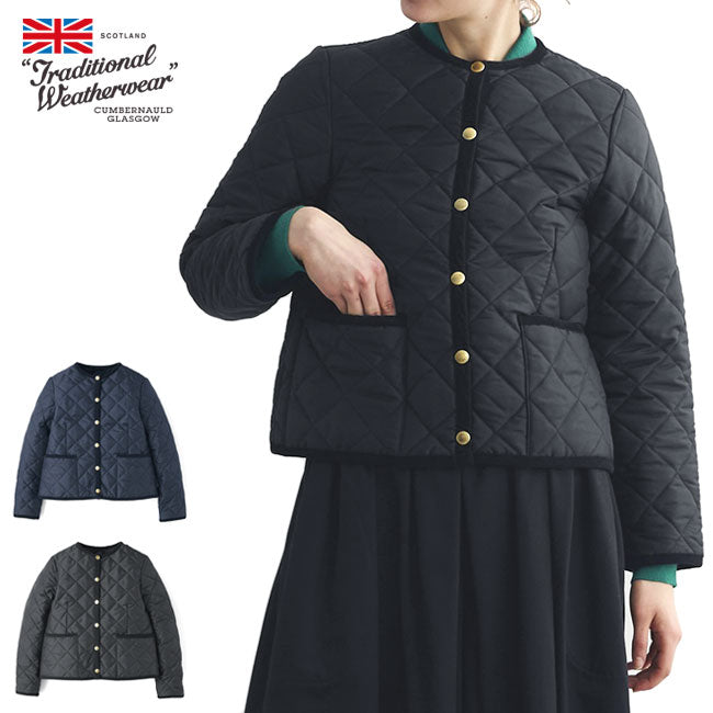 Traditional Weatherwear トラディショナルウェザーウェア ARKLEY アークリー ノーカラー ショート キルティングジャケット L222APQCO0050AA レディース