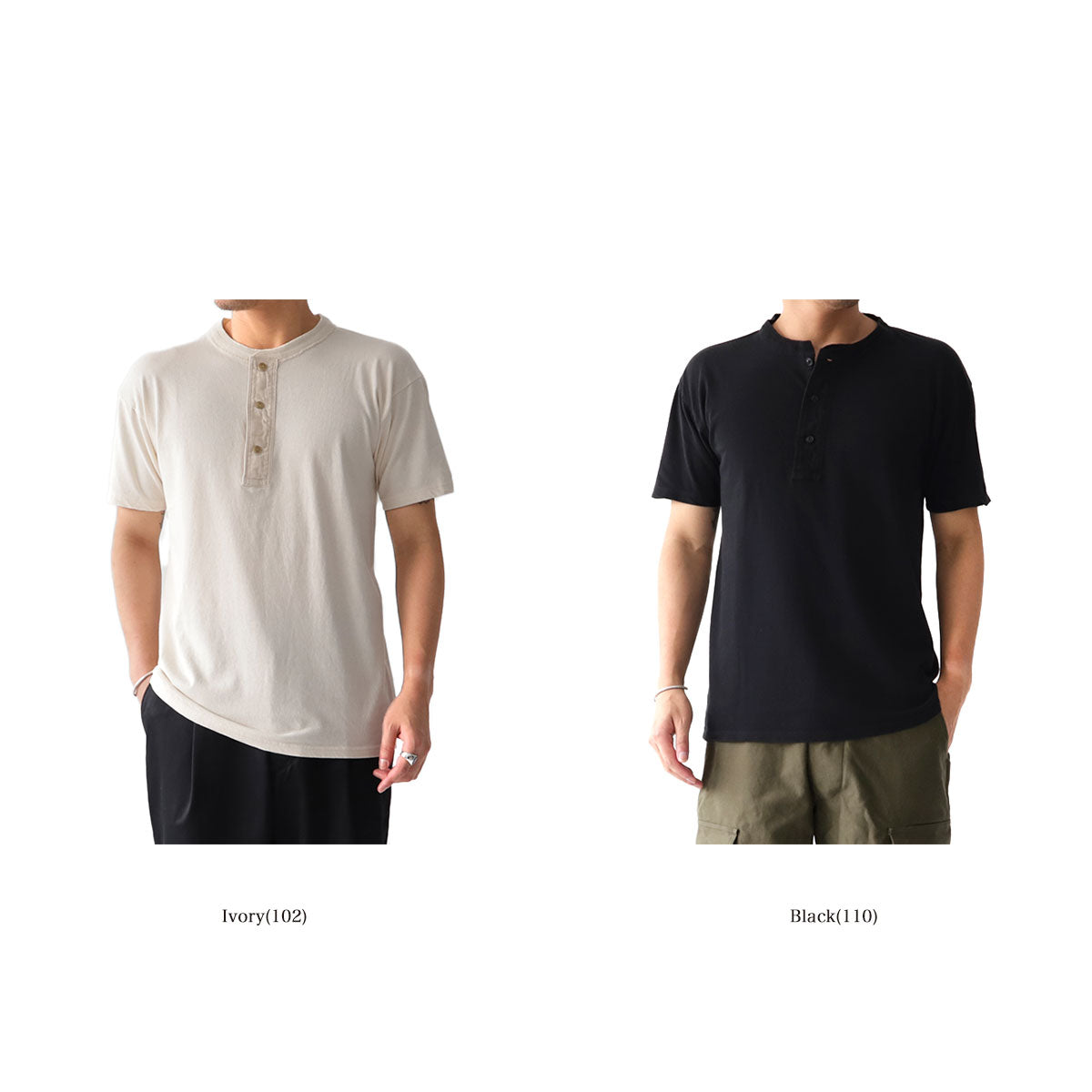 Nigel Cabourn ナイジェルケーボン ビンテージ ヘンリーネックTシャツ 80380021015 (メンズ)