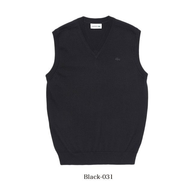 LACOSTE ラコステ ウォッシャブルウール クールマックス Vネックベスト AH144EL メンズ