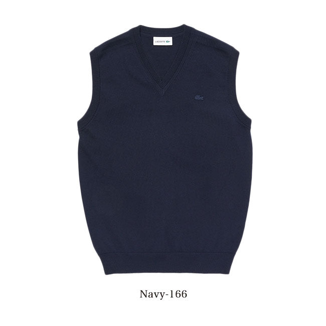 LACOSTE ラコステ ウォッシャブルウール クールマックス Vネックベスト AH144EL メンズ