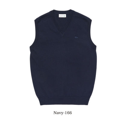 LACOSTE ラコステ ウォッシャブルウール クールマックス Vネックベスト AH144EL メンズ