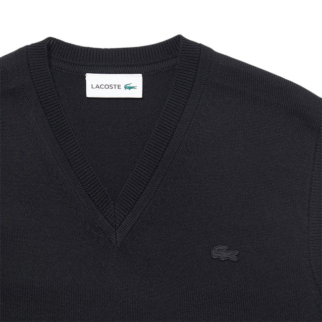 LACOSTE ラコステ ウォッシャブルウール クールマックス Vネックベスト AH144EL メンズ