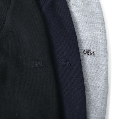 LACOSTE ラコステ ウォッシャブルウール クールマックス Vネックベスト AH144EL メンズ