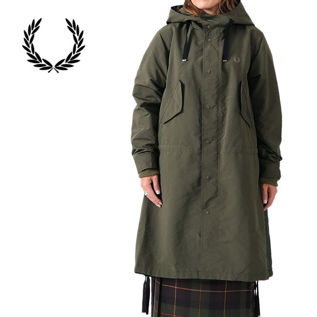 Fred Perry フレッドペリー ミックスパネル モッズパーカー F6325 キルティング モッズコート レディース