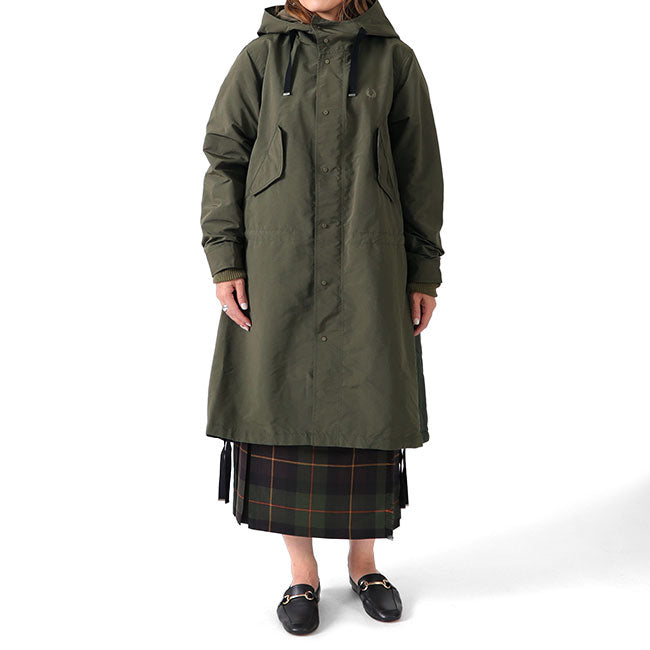 Fred Perry フレッドペリー ミックスパネル モッズパーカー F6325 キルティング モッズコート レディース