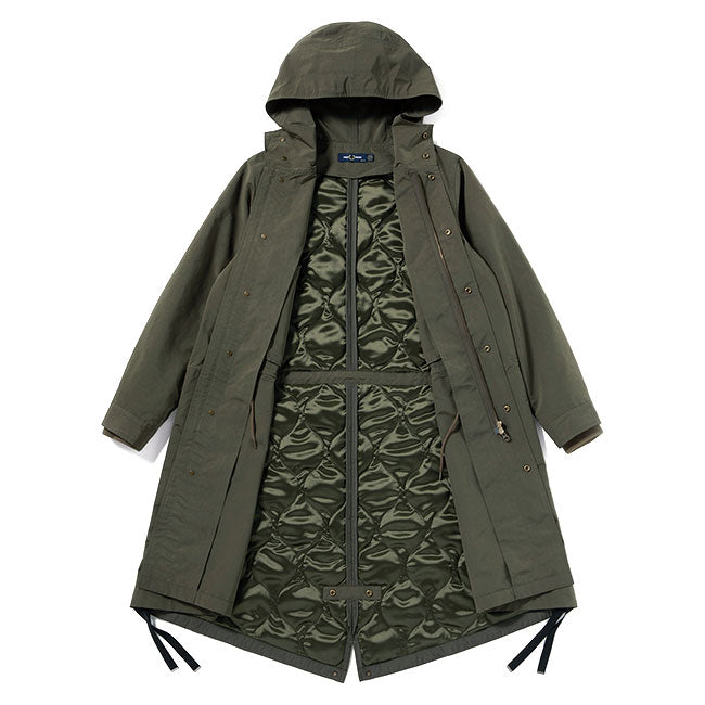 Fred Perry フレッドペリー ミックスパネル モッズパーカー F6325 キルティング モッズコート レディース