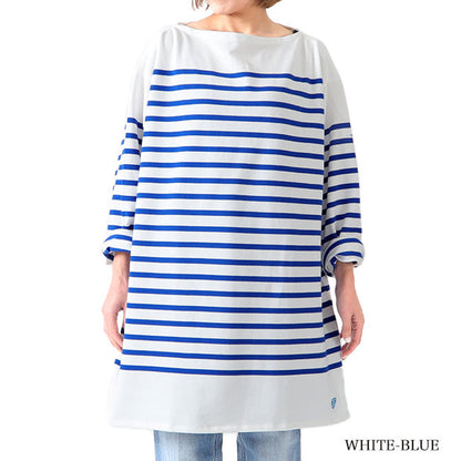 ORCIVAL オーシバル ラッセルボーダー ボートネック オーバーサイズ カットソー 6101C ロンT 長袖Tシャツ レディース