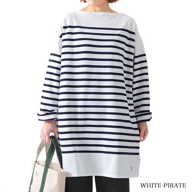ORCIVAL オーシバル ラッセルボーダー ボートネック オーバーサイズ カットソー 6101C ロンT 長袖Tシャツ レディース