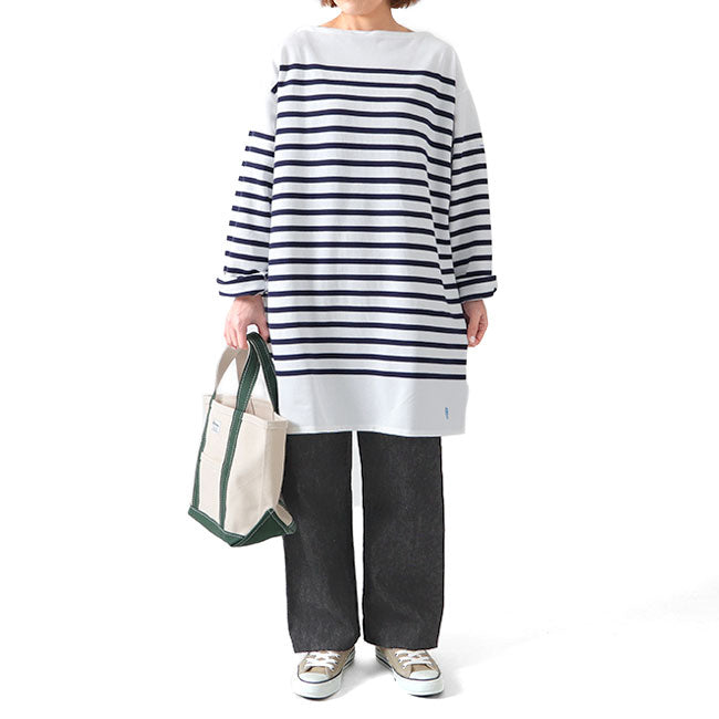 ORCIVAL オーシバル ラッセルボーダー ボートネック オーバーサイズ カットソー 6101C ロンT 長袖Tシャツ レディース