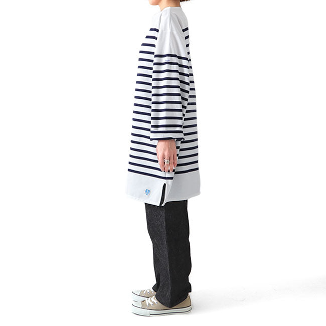 ORCIVAL オーシバル ラッセルボーダー ボートネック オーバーサイズ カットソー 6101C ロンT 長袖Tシャツ レディース