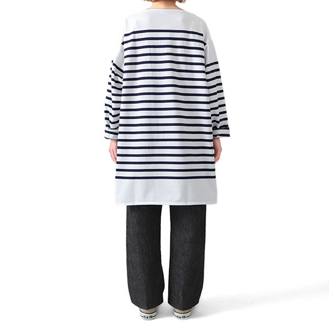 ORCIVAL オーシバル ラッセルボーダー ボートネック オーバーサイズ カットソー 6101C ロンT 長袖Tシャツ レディース