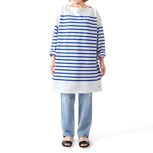 ORCIVAL オーシバル ラッセルボーダー ボートネック オーバーサイズ カットソー 6101C ロンT 長袖Tシャツ レディース