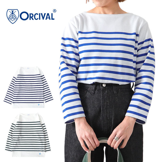 ORCIVAL オーシバル ラッセルフレンチ セーラー ボーダーTシャツ 6803 長袖Tシャツ レディース
