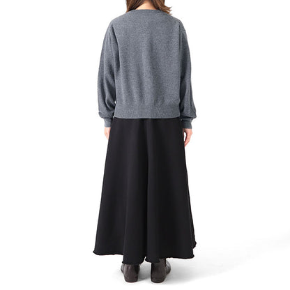 DANTON ダントン ラムウール クルーネック ニット カーディガン DT-D0031 LMW ノーカラー レディース