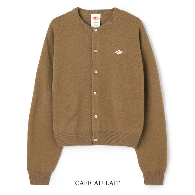 DANTON ダントン ラムウール クルーネック ニット カーディガン DT-D0031 LMW ノーカラー レディース
