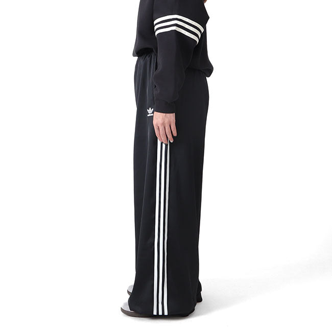 adidas アディダスオリジナルス サテン ワイド トラックパンツ IU2520 黒 ジャージ レディース