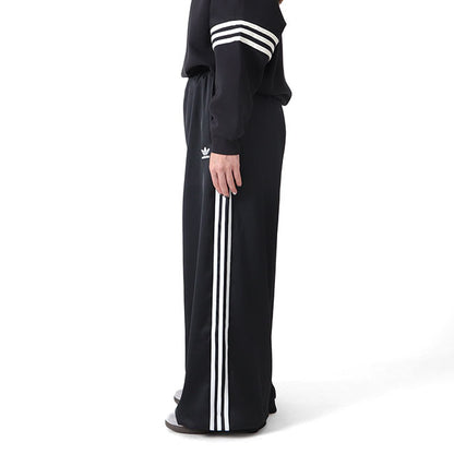 adidas アディダスオリジナルス サテン ワイド トラックパンツ IU2520 黒 ジャージ レディース