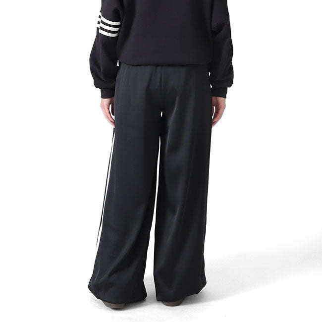adidas アディダスオリジナルス サテン ワイド トラックパンツ IU2520 黒 ジャージ レディース